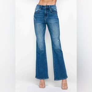 bytos Full Size High Rise Bootcut Jeans with Pockets